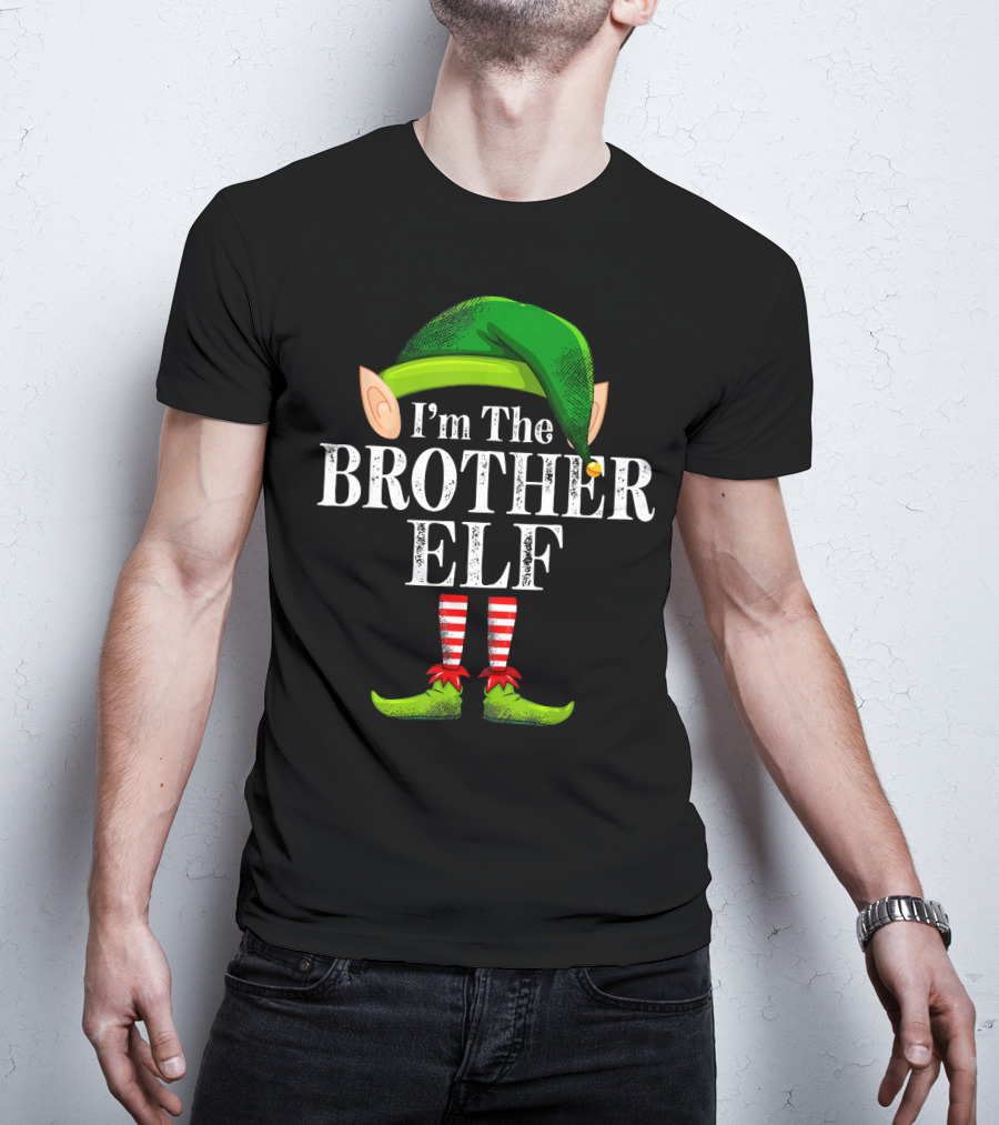 I'm The Brother Elf Matching Family Christmas Holiday Pajama T-Shirt