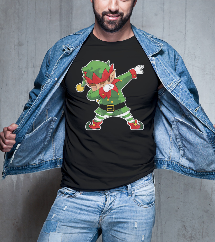 Christmas Dabbing Elf Funny Holiday Dance Pose T-Shirt
