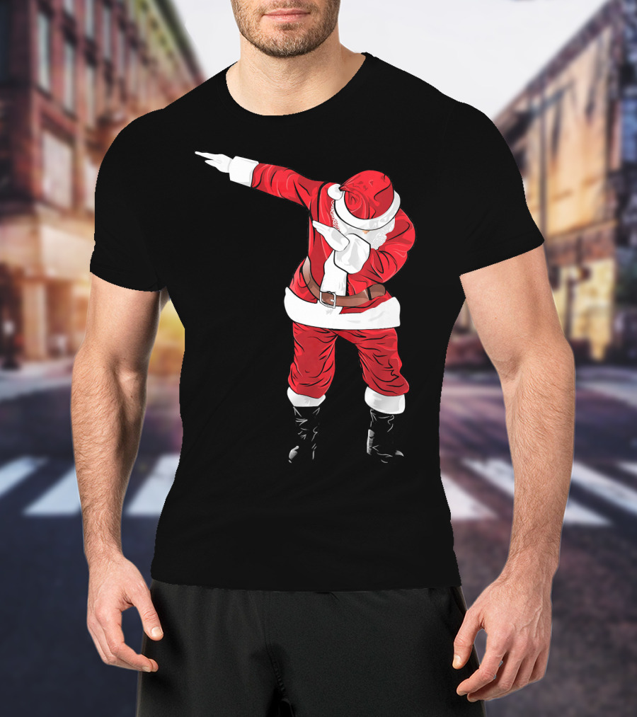 Christmas Dabbing Funny Santa In Classic Red Suit T-Shirt