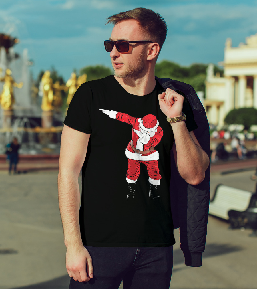 Christmas Dabbing Funny Santa In Classic Red Suit T-Shirt