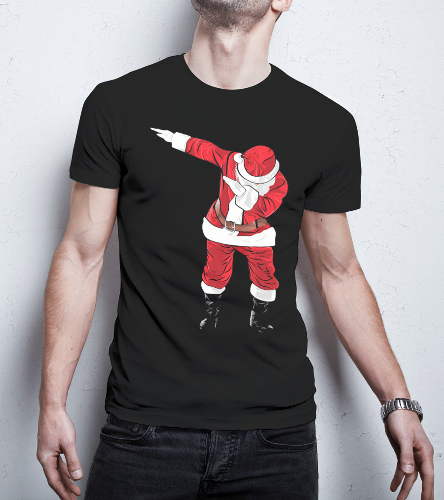 Christmas Dabbing Funny Santa In Classic Red Suit T-Shirt