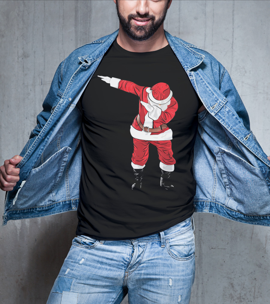 Christmas Dabbing Funny Santa In Classic Red Suit T-Shirt