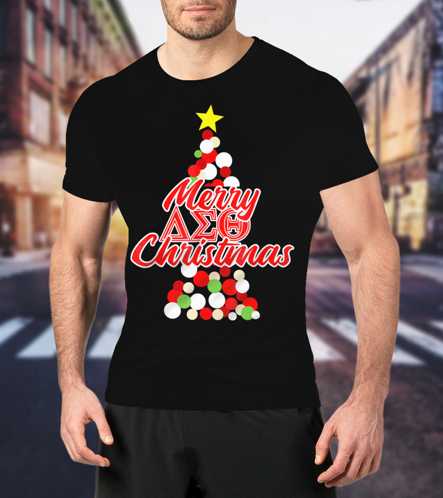 Merry Delta Sigma Theta Christmas Holiday Tree T-Shirt