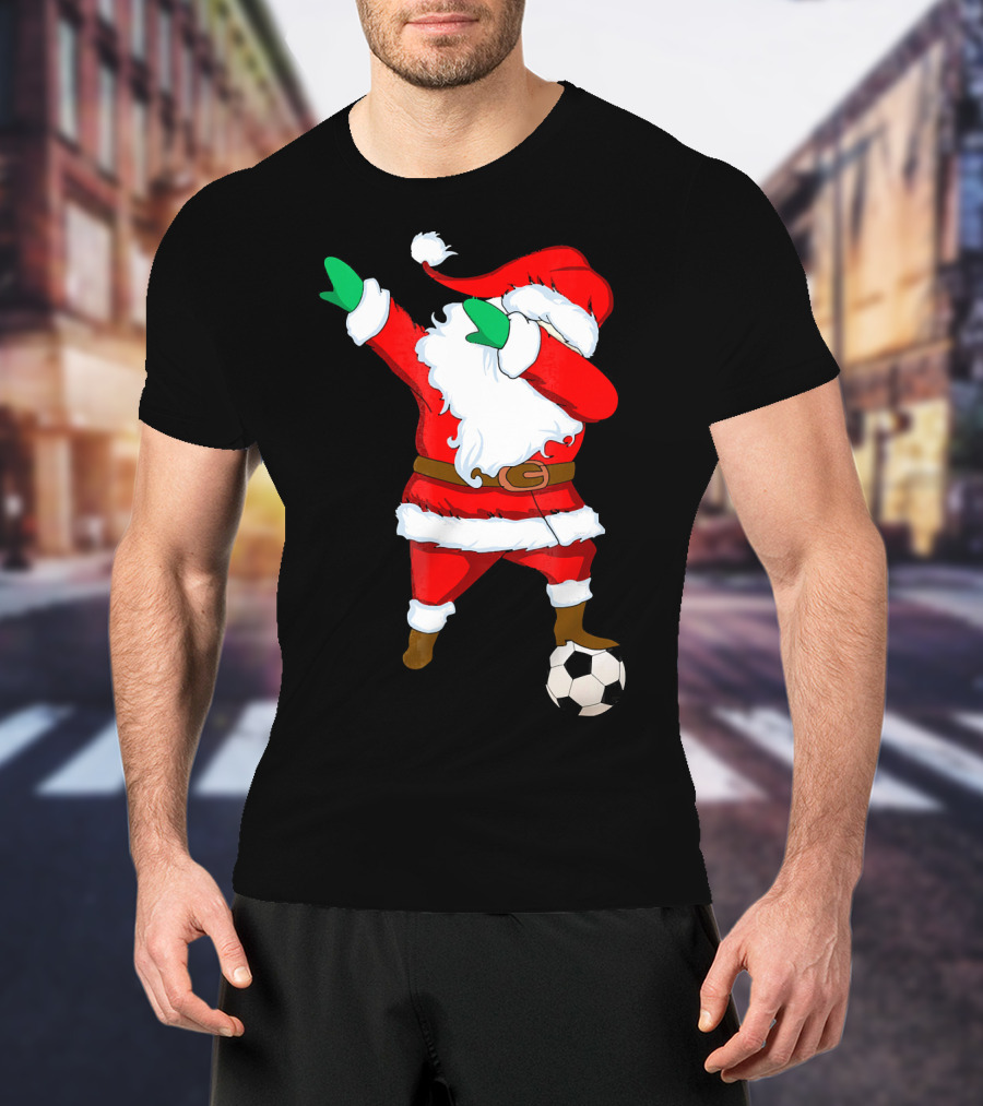Santa Claus Dabbing With Soccer Ball T-Shirt