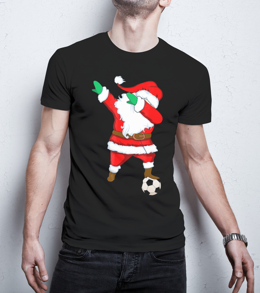 Santa Claus Dabbing With Soccer Ball T-Shirt