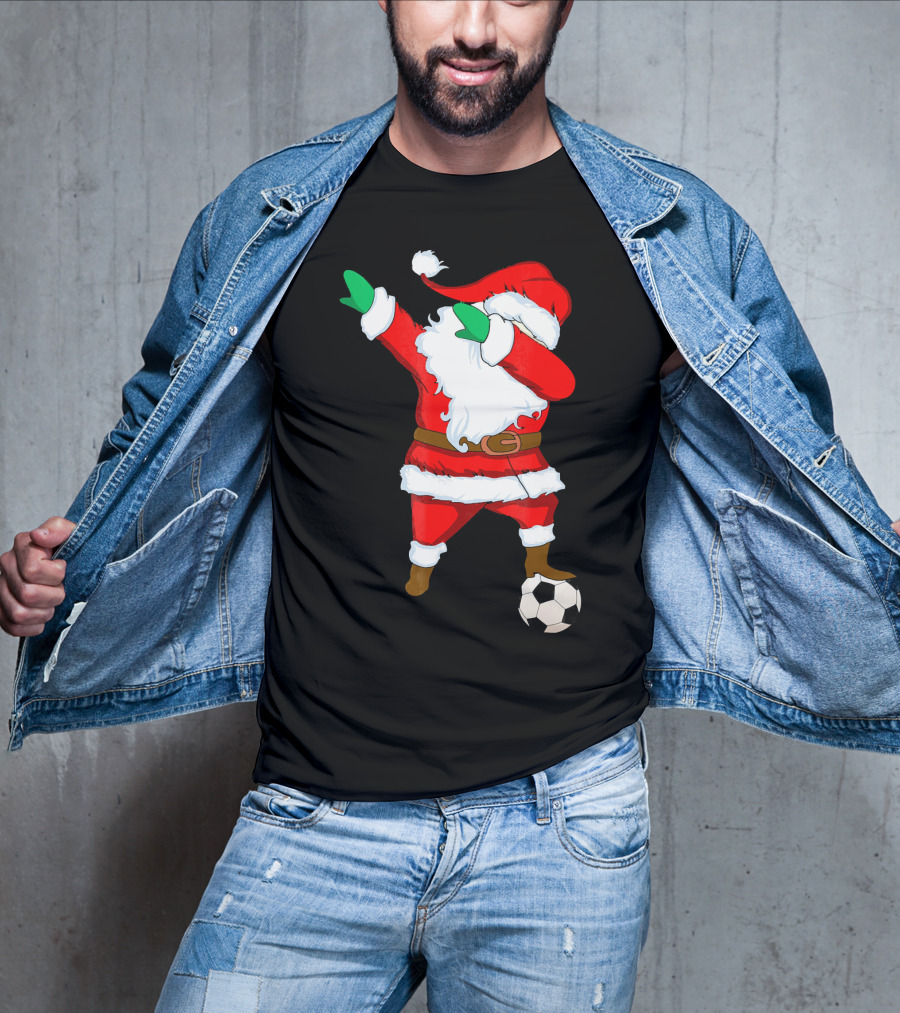 Santa Claus Dabbing With Soccer Ball T-Shirt