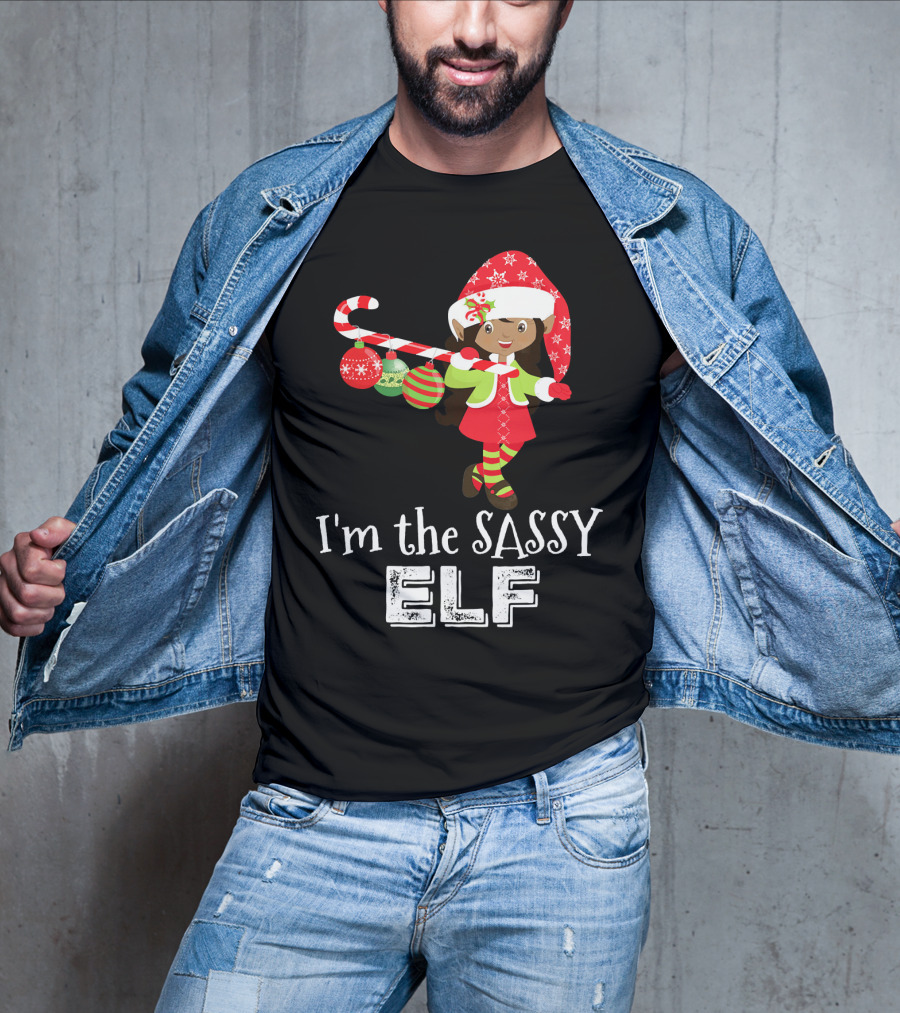 I'm The Sassy Elf African American Girls Christmas T-Shirt