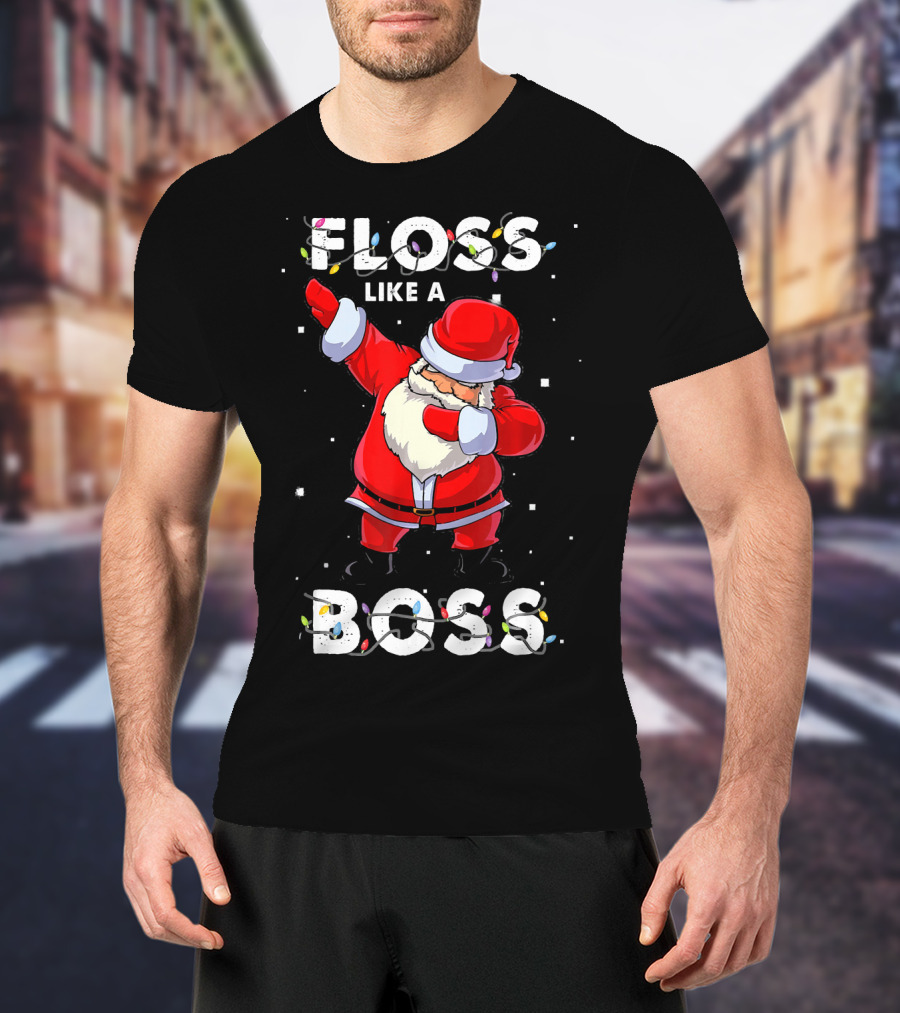 Floss Like A Boss Santa Happy Holidays T-Shirt