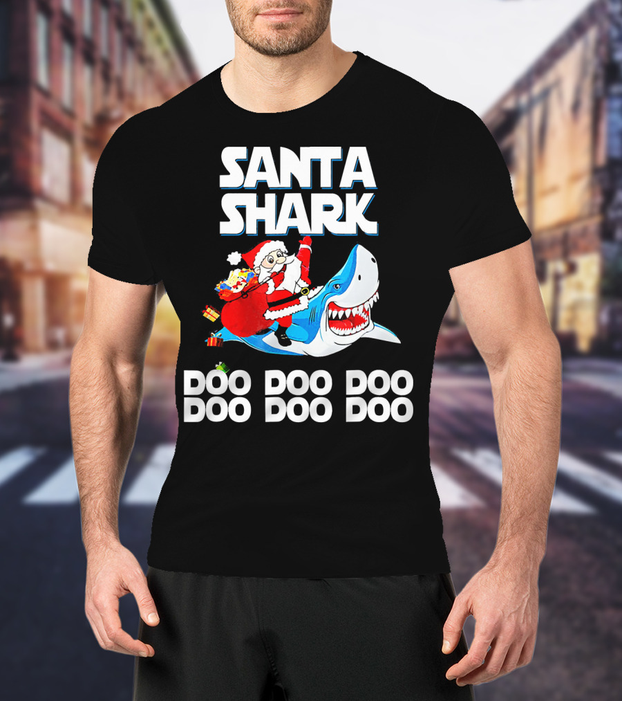 Santa Shark Doo Doo Doo Doo Doo Doo T-Shirt