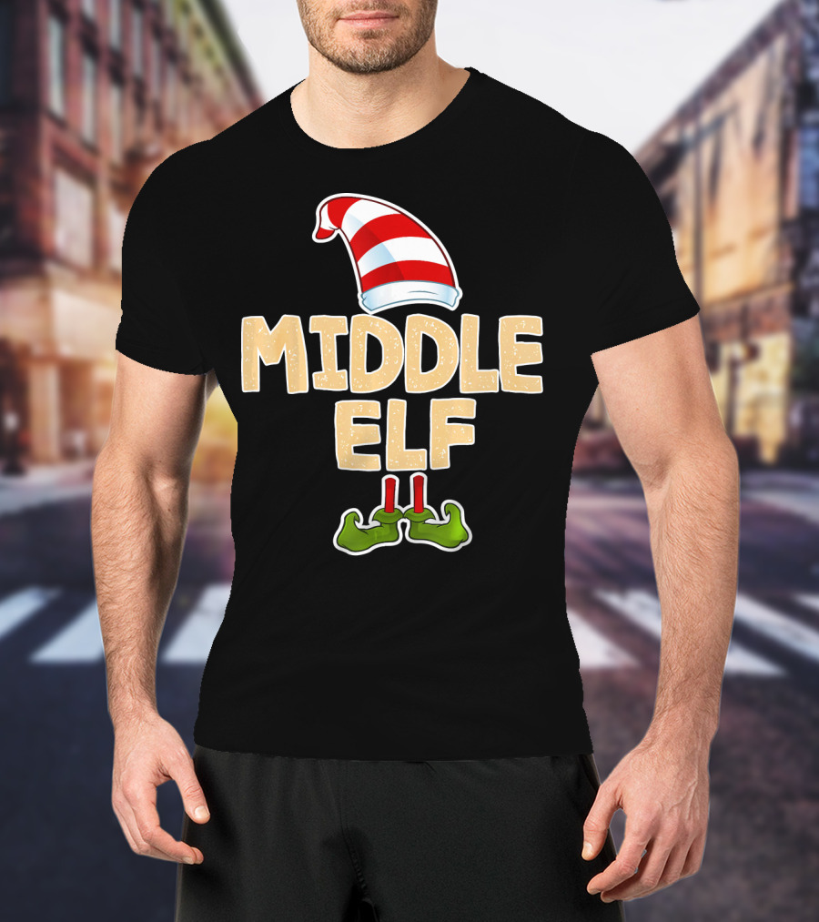 Middle Elf Candy Cane Hat And Green Shoes T-Shirt