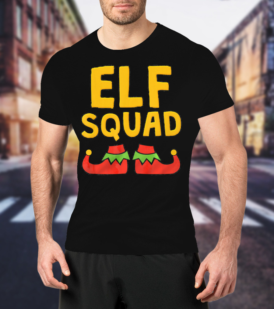 ELF SQUAD Fun Holiday Elf Shoes Festive T-Shirt