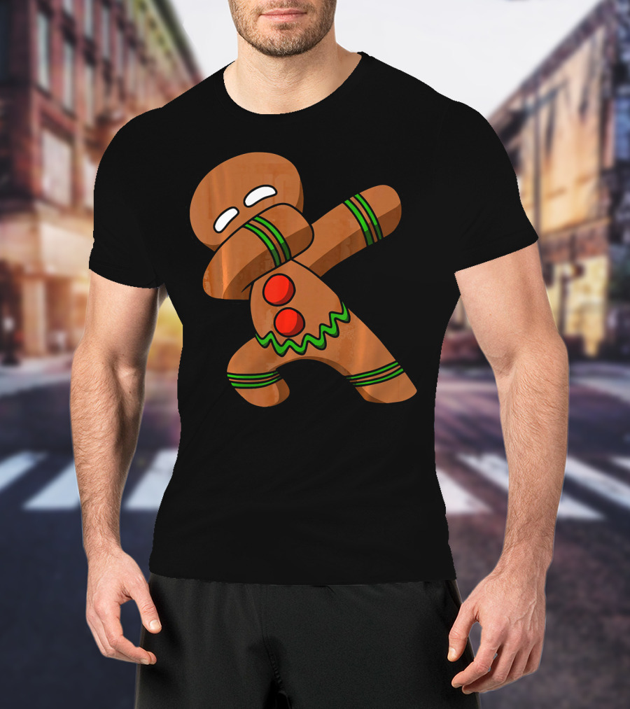 Dabbing Gingerbread Man Funny Christmas Cookie Dance T-Shirt