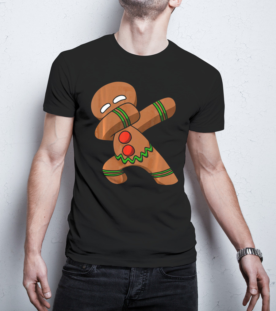 Dabbing Gingerbread Man Funny Christmas Cookie Dance T-Shirt