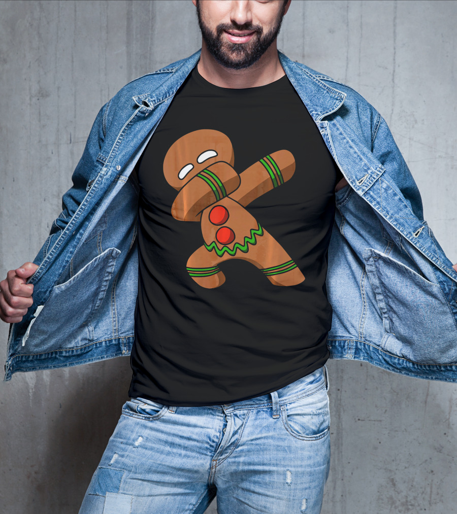 Dabbing Gingerbread Man Funny Christmas Cookie Dance T-Shirt