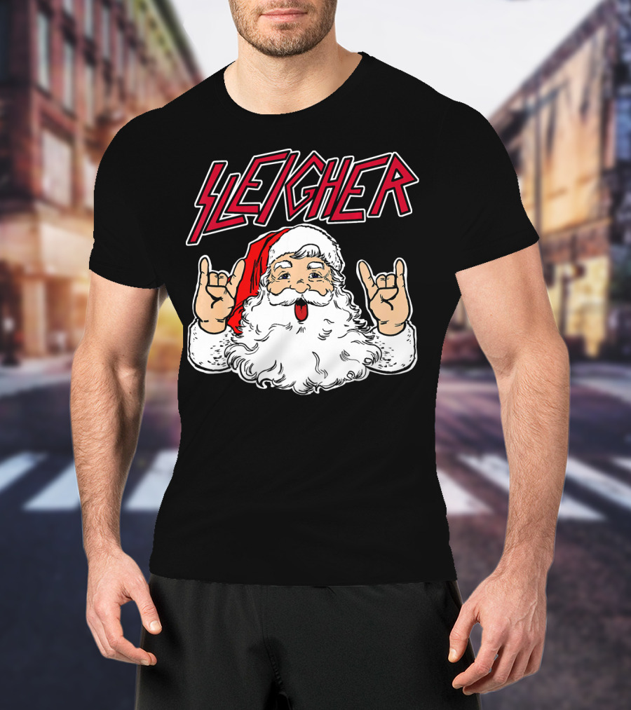 Santa Sleigher Funny Slayer Hail Santa T-Shirt