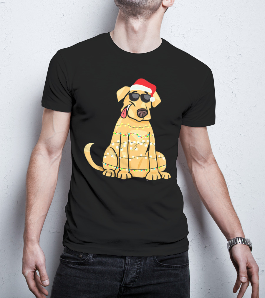 Labrador Santa Claus Christmas Lights Sunglasses T-Shirt