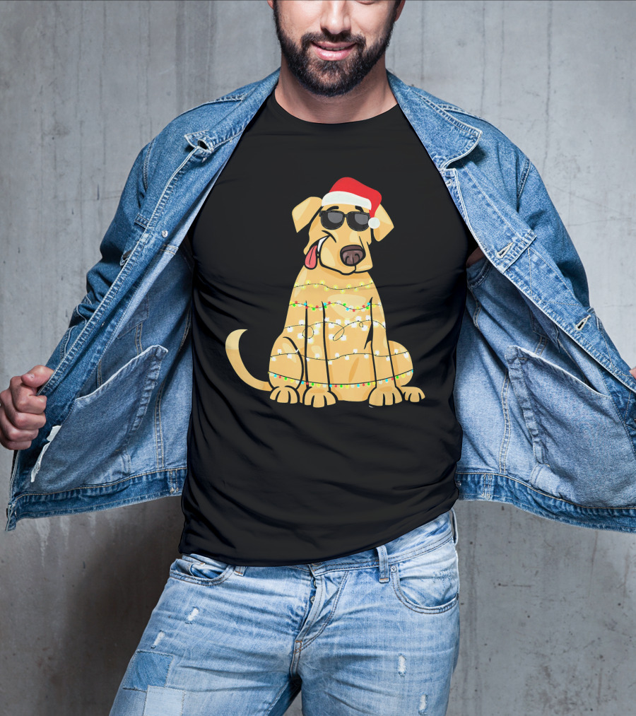 Labrador Santa Claus Christmas Lights Sunglasses T-Shirt