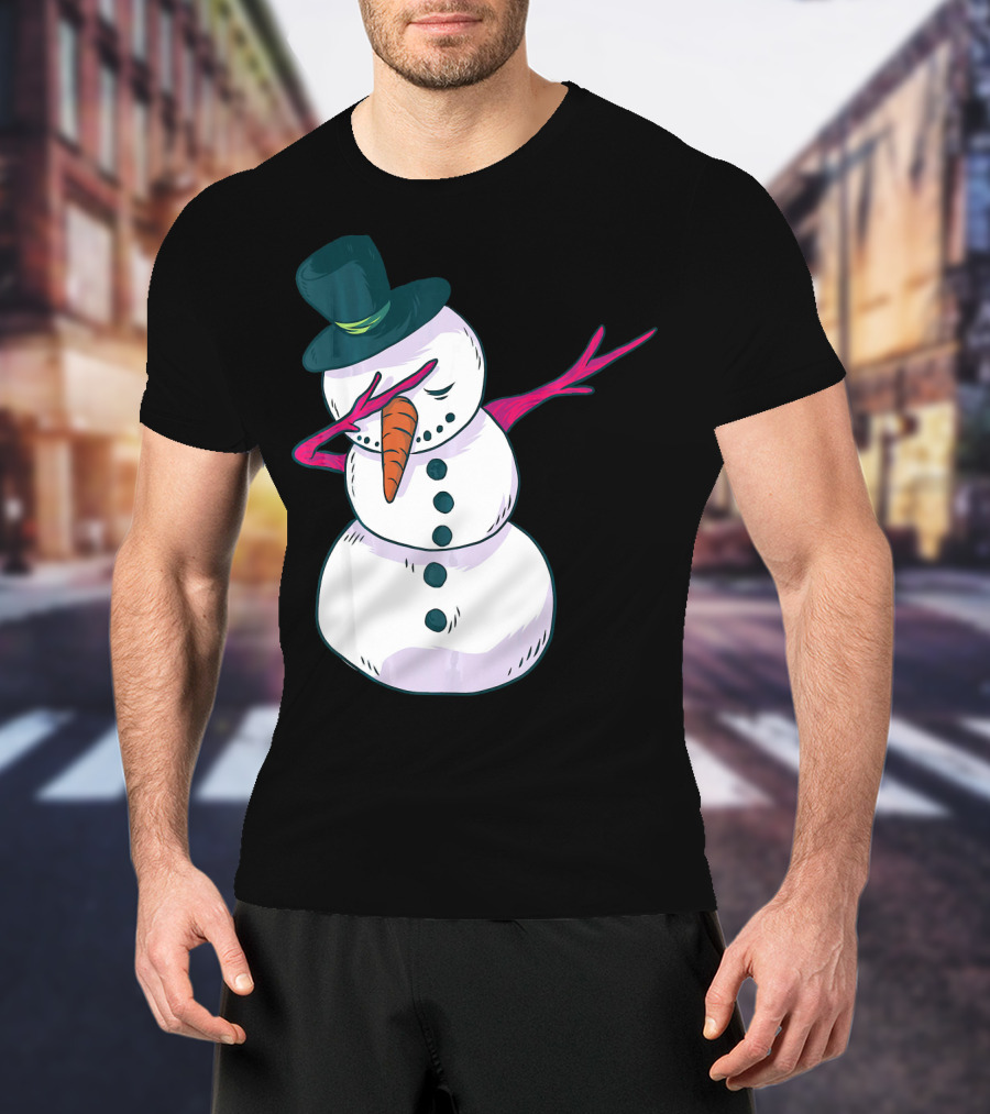 Christmas Snowman Dabbing Festive Dance Move T-Shirt