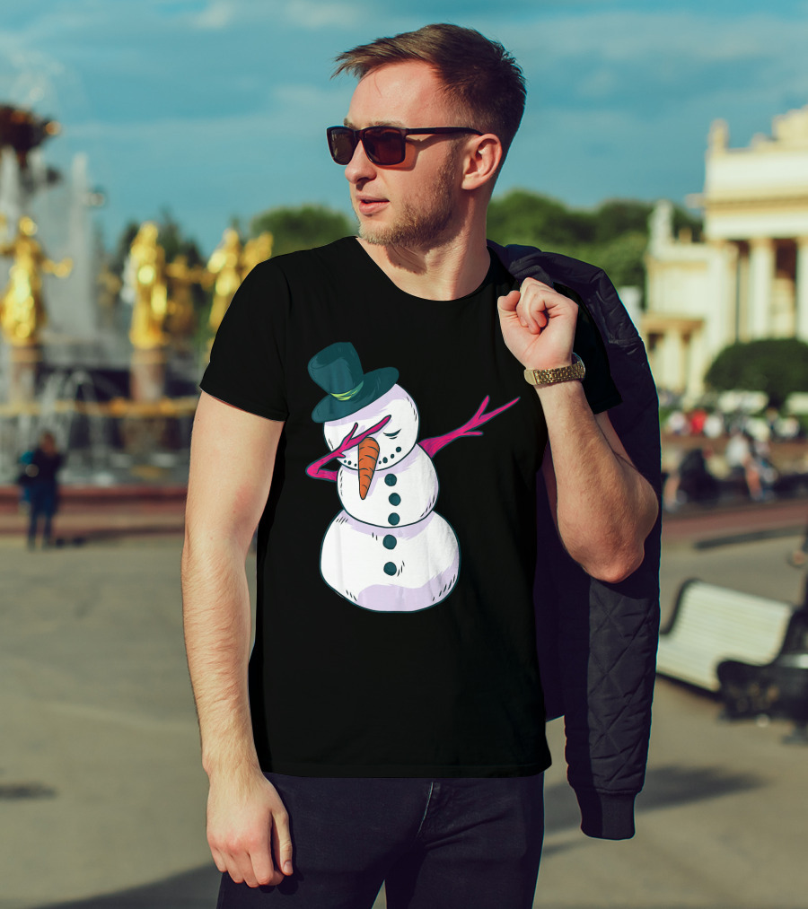 Christmas Snowman Dabbing Festive Dance Move T-Shirt