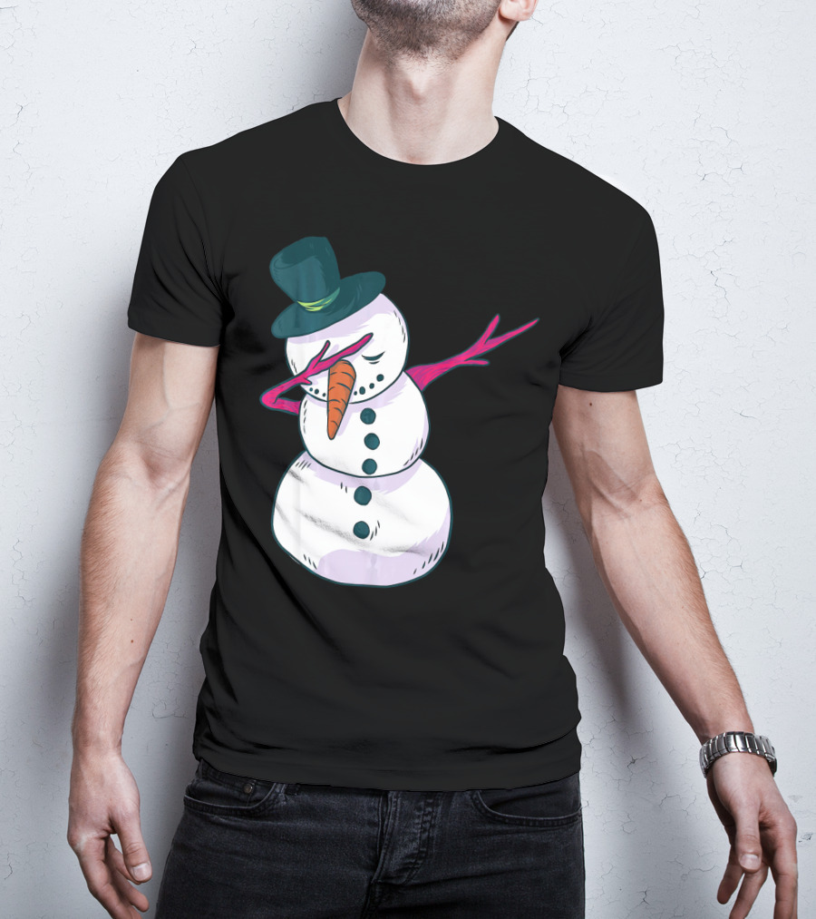 Christmas Snowman Dabbing Festive Dance Move T-Shirt