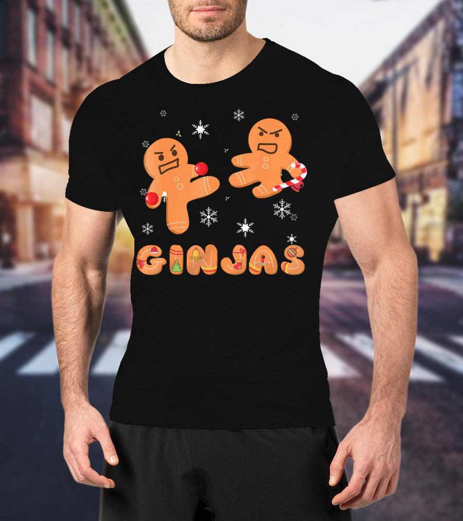 Ginjas Gingerbread Ninjas Holiday Fun T-Shirt