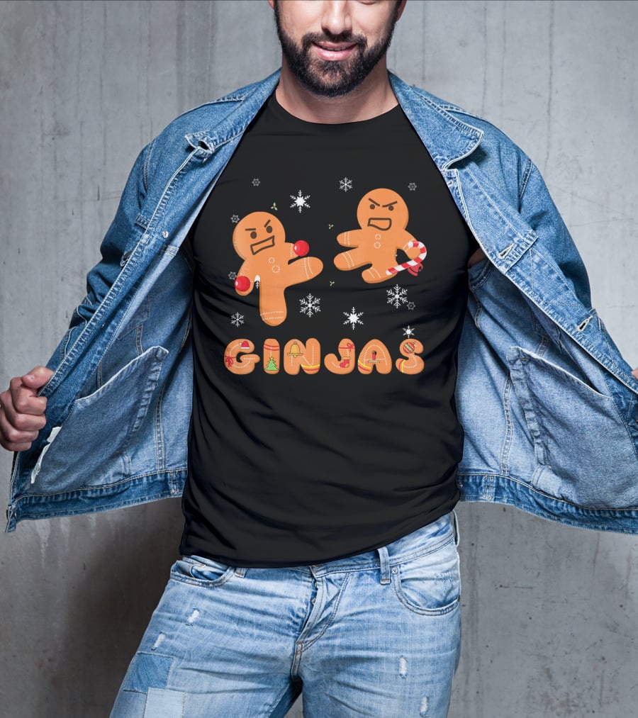Ginjas Gingerbread Ninjas Holiday Fun T-Shirt