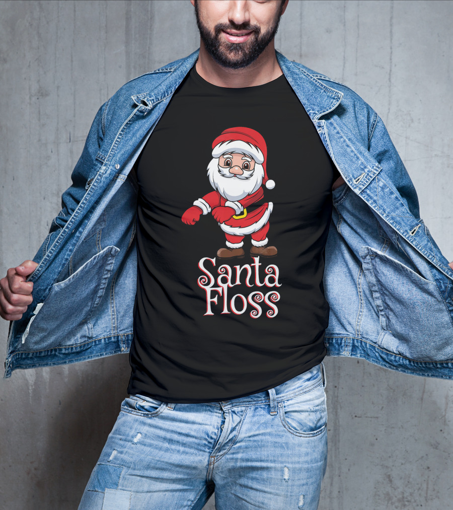 Santa Floss Christmas Hand Drawn Santa⟩ T-Shirt