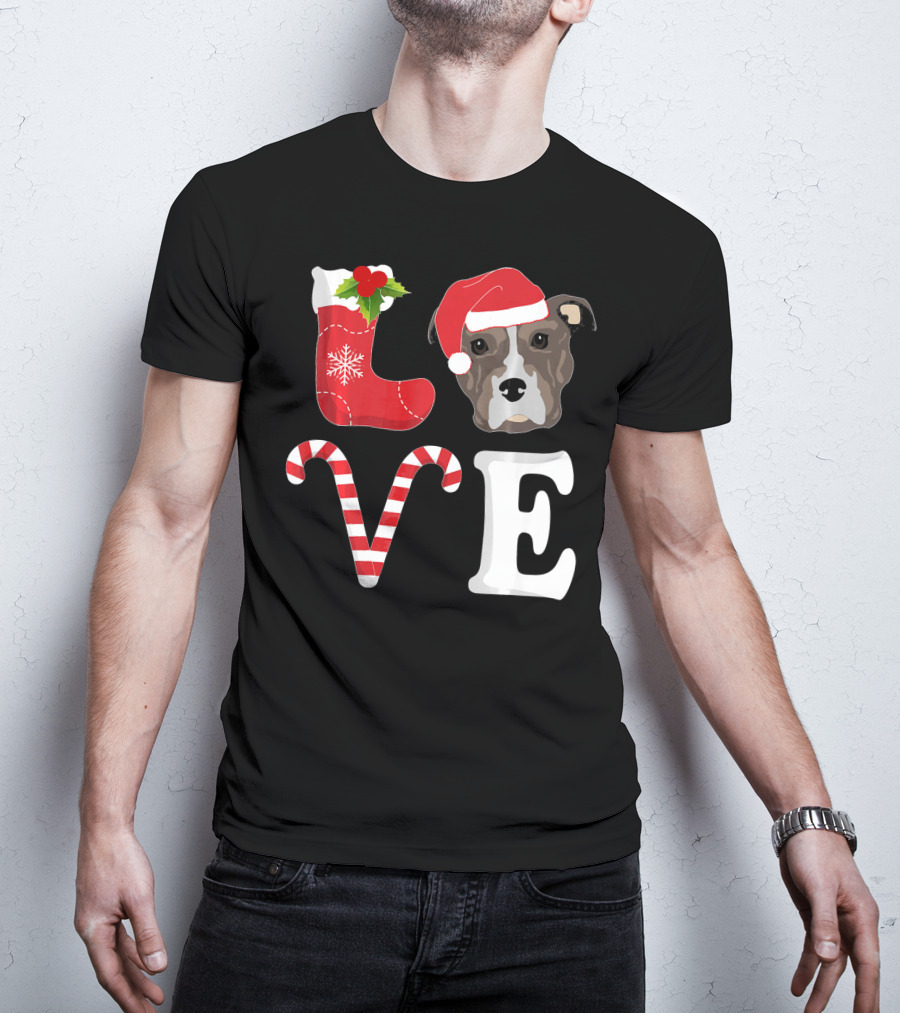 Love Christmas Pitbull Santa Pit Bull T-Shirt