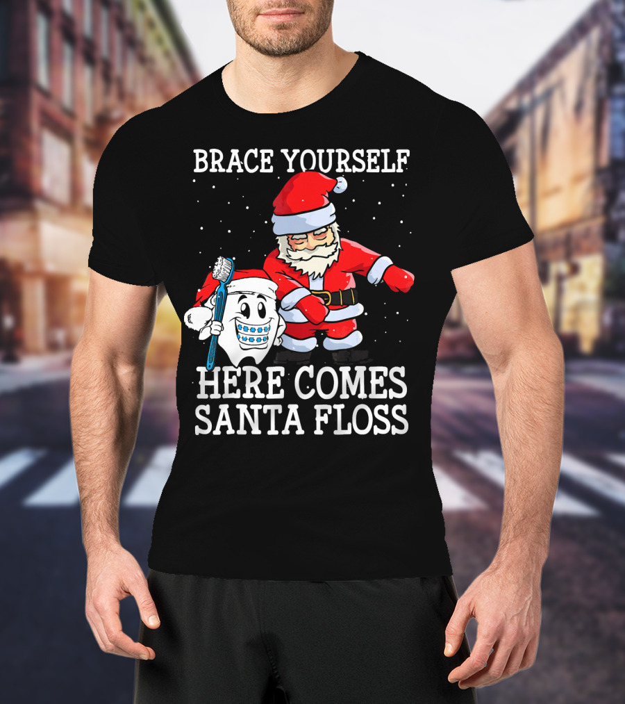 Brace Yourself Here Comes Santa Floss T-Shirt