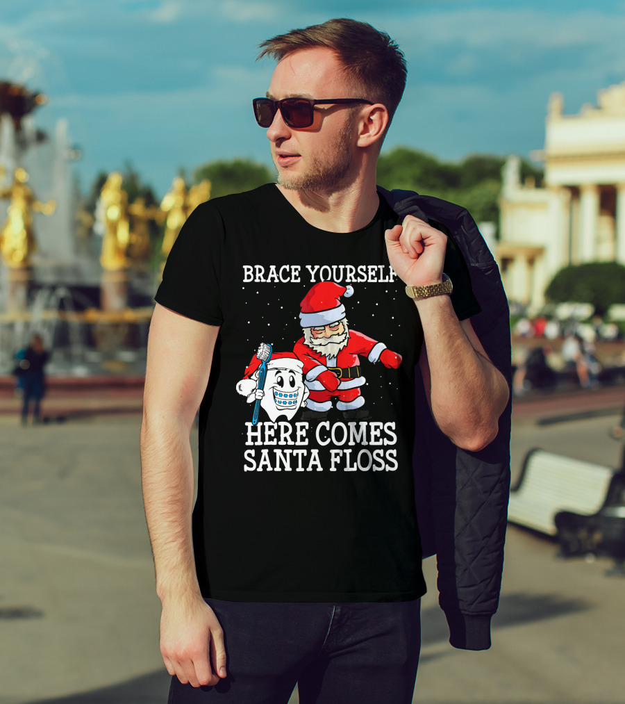 Brace Yourself Here Comes Santa Floss T-Shirt