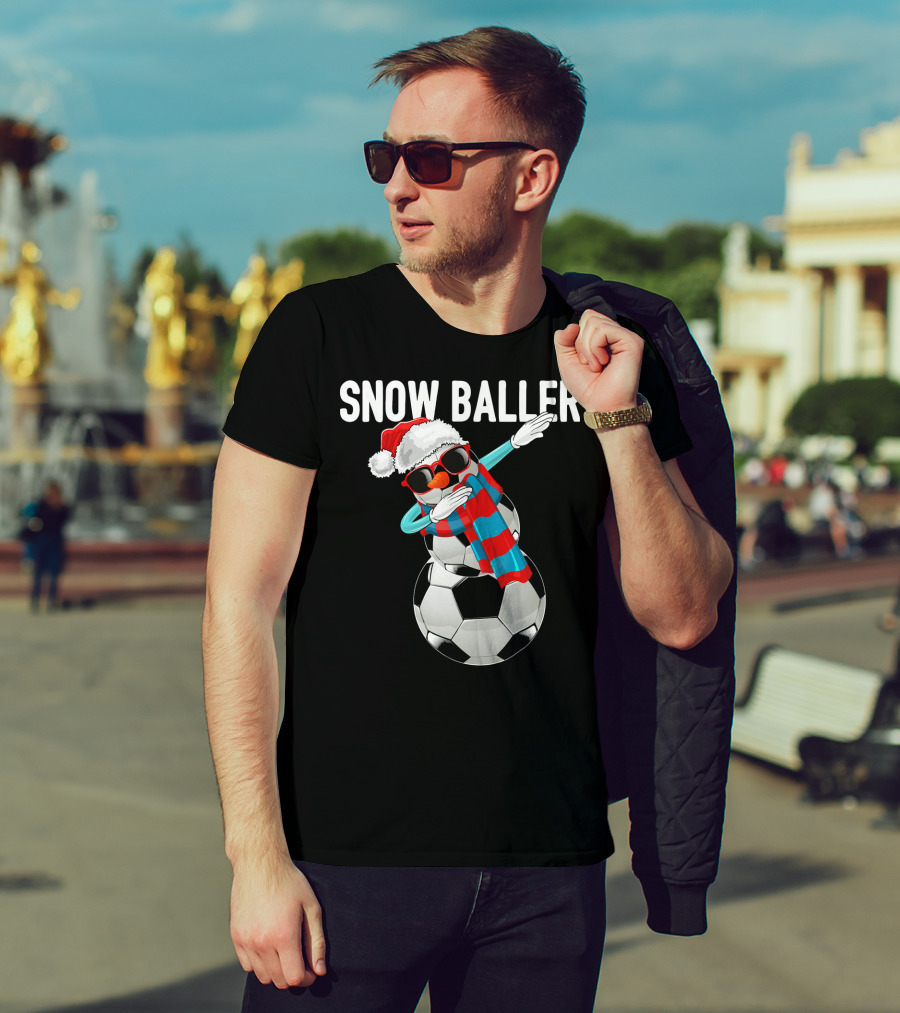 Snow Baller Dabbing Soccer Christmas Sno T-Shirt