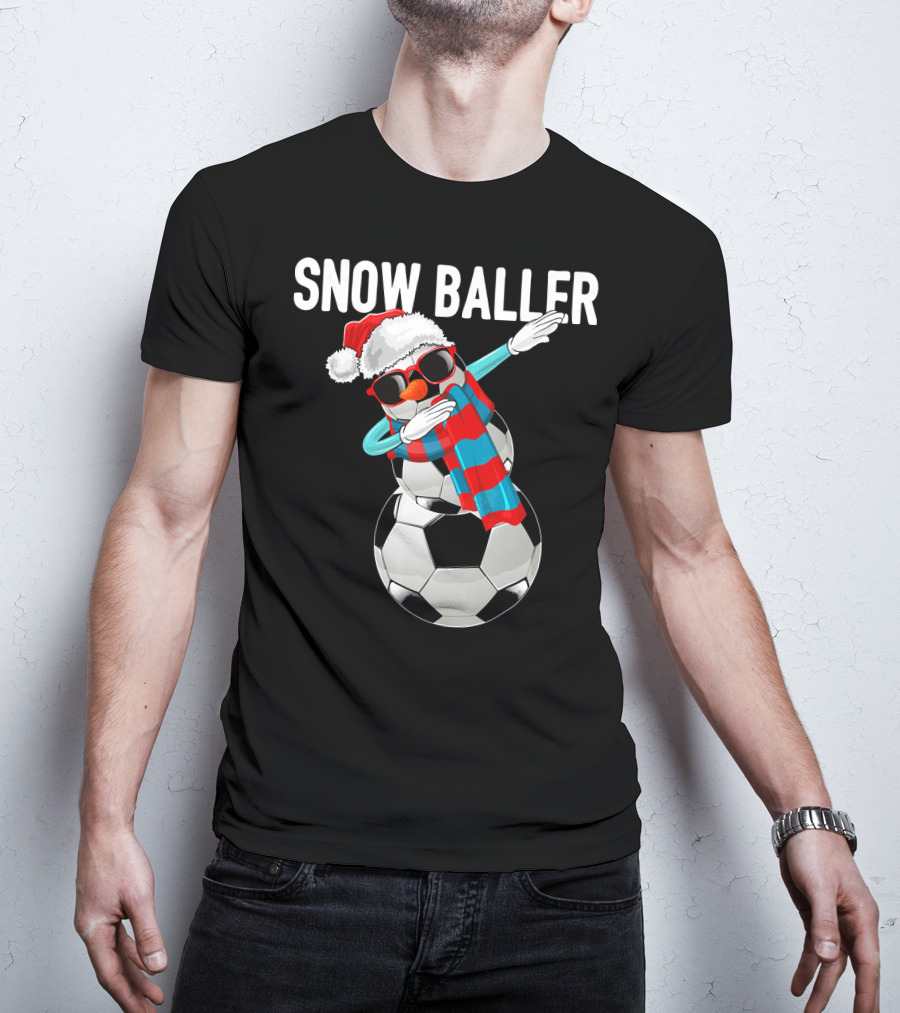 Snow Baller Dabbing Soccer Christmas Sno T-Shirt
