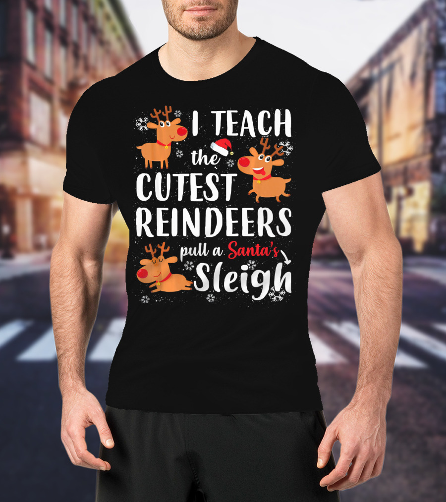 I Teach The Cutest Reindeers Pull A Santa's Sleigh T-Shirt