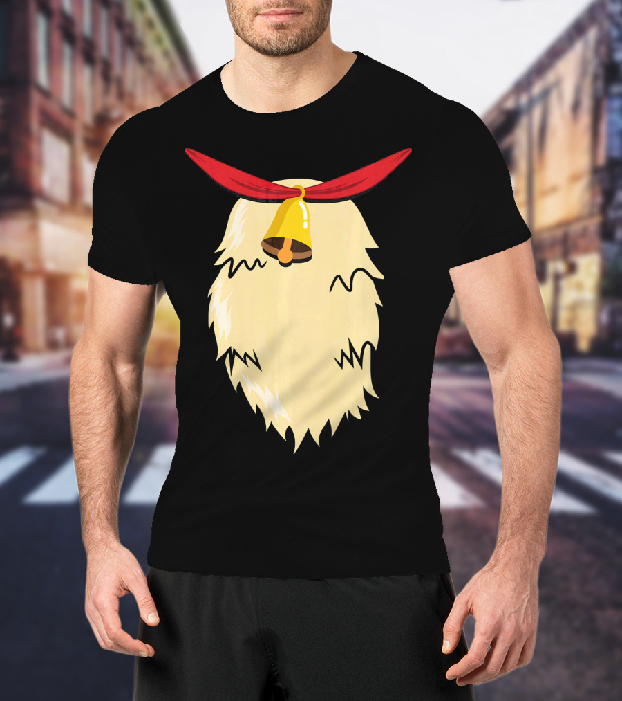 Christmas Reindeer Bell Santa Beard Costume T-Shirt