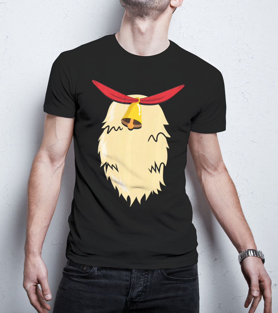 Christmas Reindeer Bell Santa Beard Costume T-Shirt