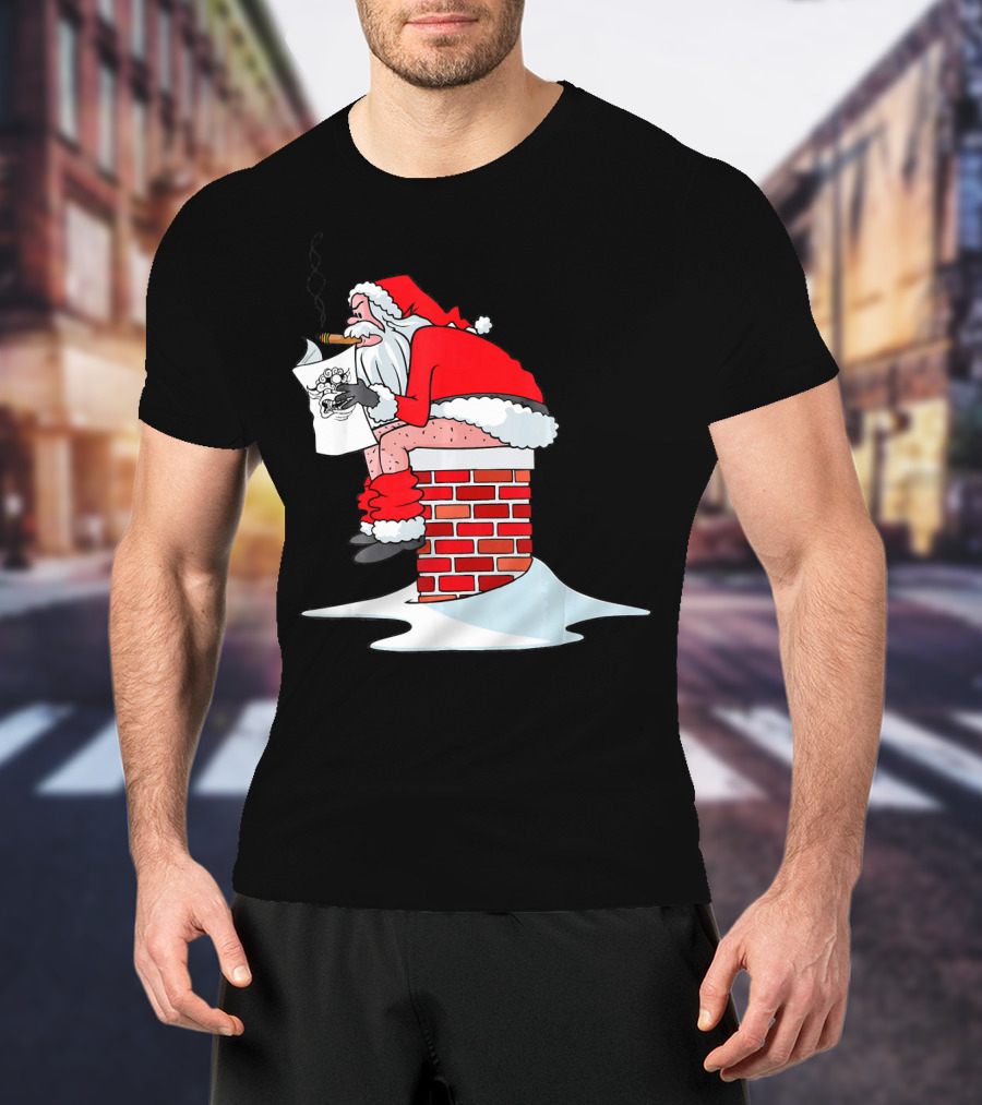 Merry Christmas Santa Claus Chimney Humor T-Shirt
