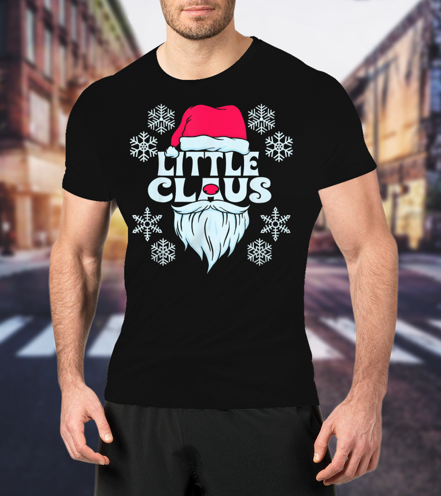 Little Claus Santa Snowflakes Hat Beard T-Shirt