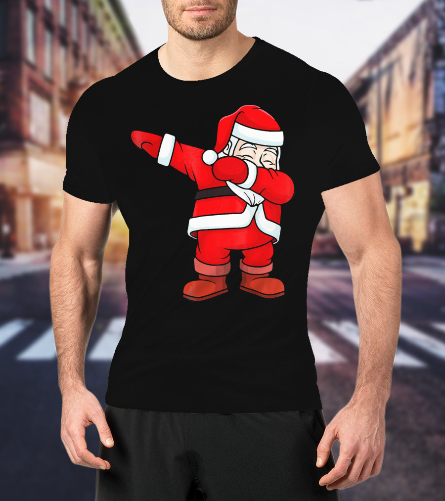 Dabbing Santa Claus Christmas Dance Pose Holiday Fun T-Shirt