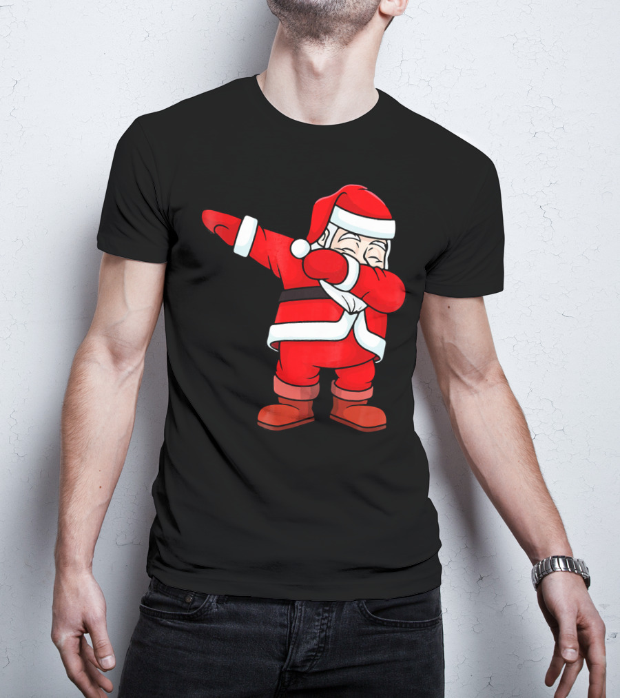 Dabbing Santa Claus Christmas Dance Pose Holiday Fun T-Shirt