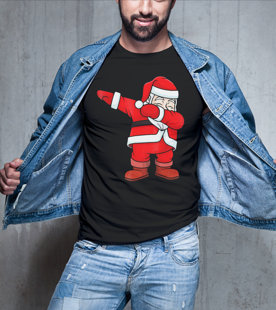Dabbing Santa Claus Christmas Dance Pose Holiday Fun T-Shirt