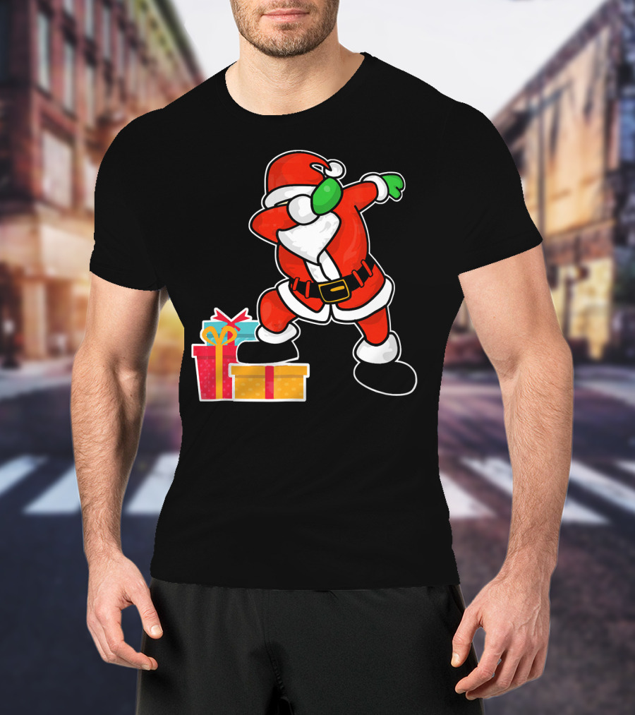 Cute Santa Dabbing With Gifts T-Shirt