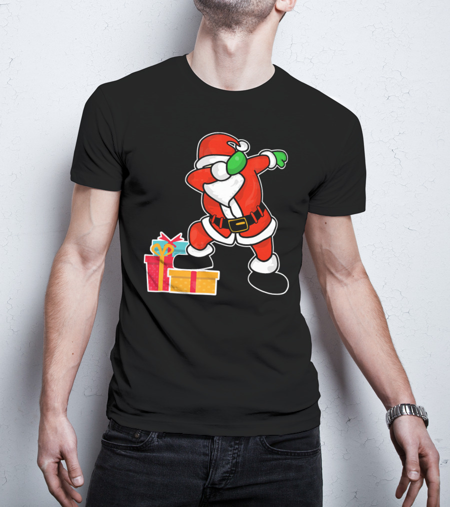 Cute Santa Dabbing With Gifts T-Shirt