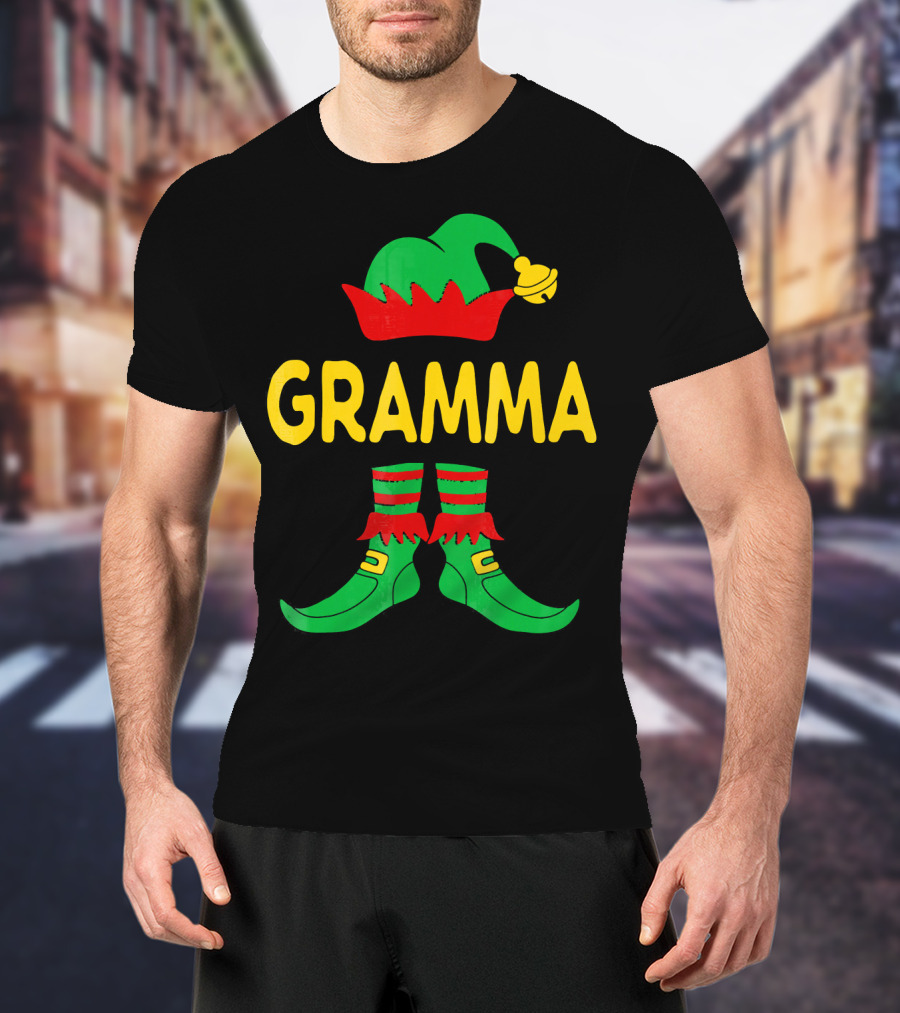 Gramma Elf Christmas Family Matching Outfit Holiday T-Shirt