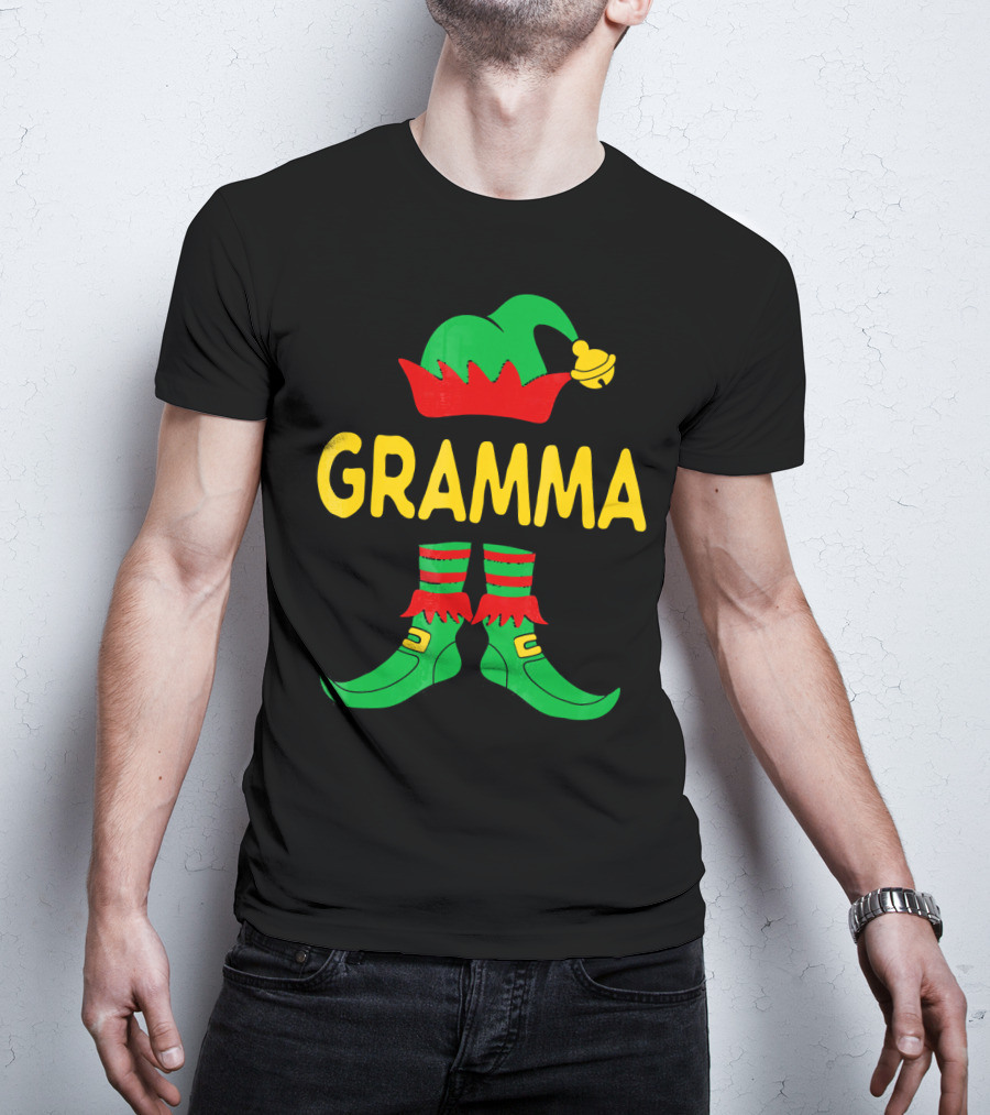 Gramma Elf Christmas Family Matching Outfit Holiday T-Shirt