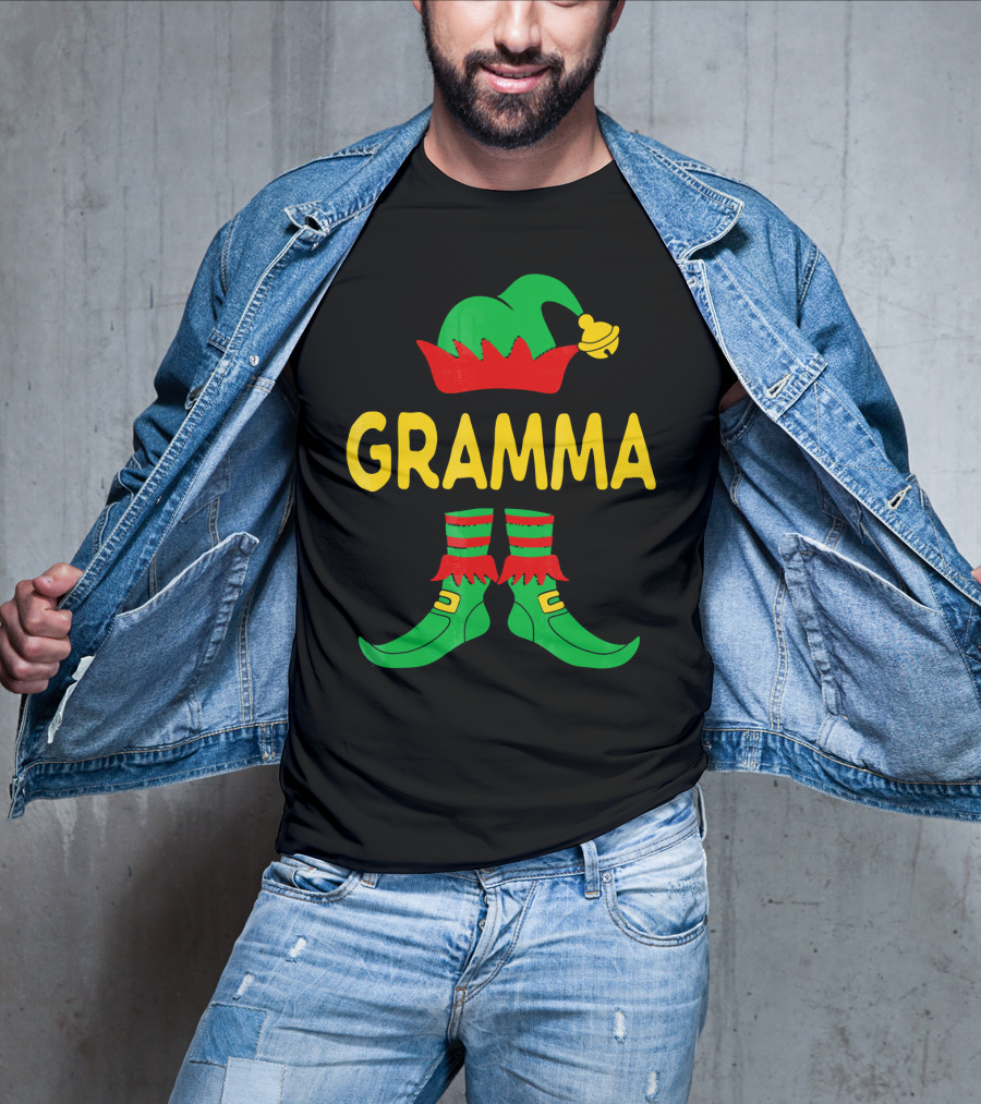 Gramma Elf Christmas Family Matching Outfit Holiday T-Shirt