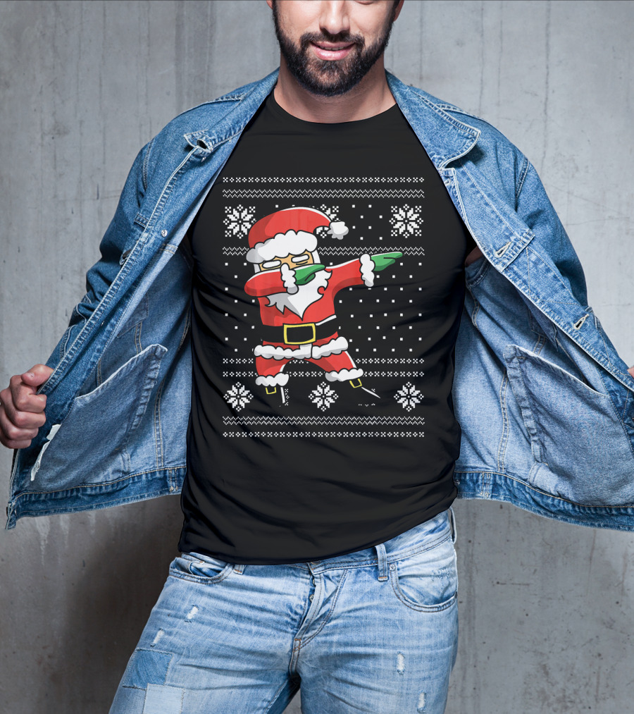 Festive Dabbing Santa Ugly Christmas T-Shirt