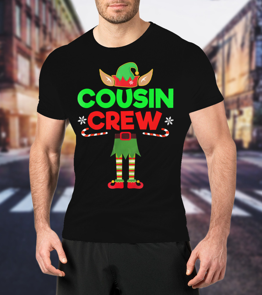 Cousin Crew Elf Outfit Christmas Family Matching T-Shirt