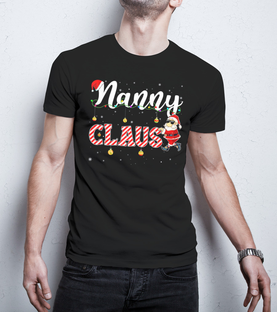 Nanny Claus Cute Christmas Santa Hat Matching T-Shirt
