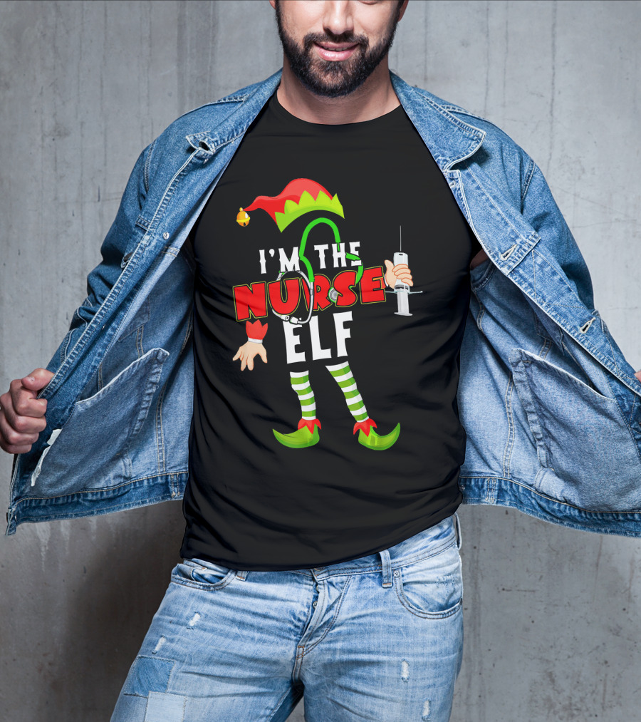 I'm The Nurse Elf RN Syringe Stethoscope Christmas Costume T-Shirt