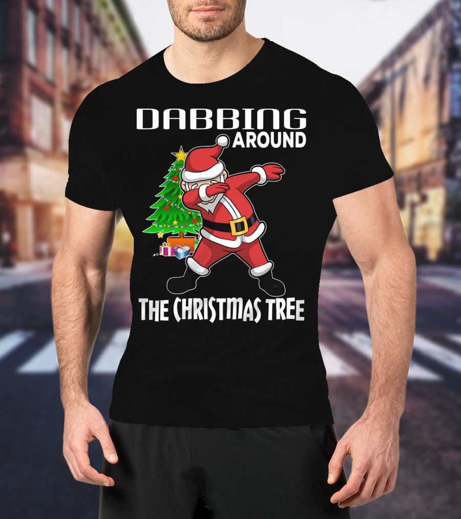 Dabbing Around The Christmas Tree Santa Claus With Presents T-Shirt